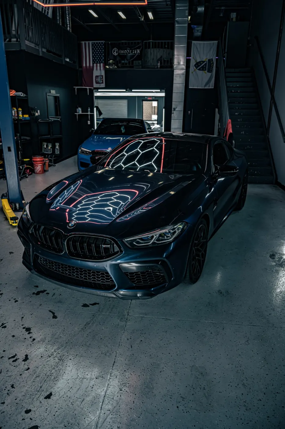 BMW M8 Competition black, front three-quarter