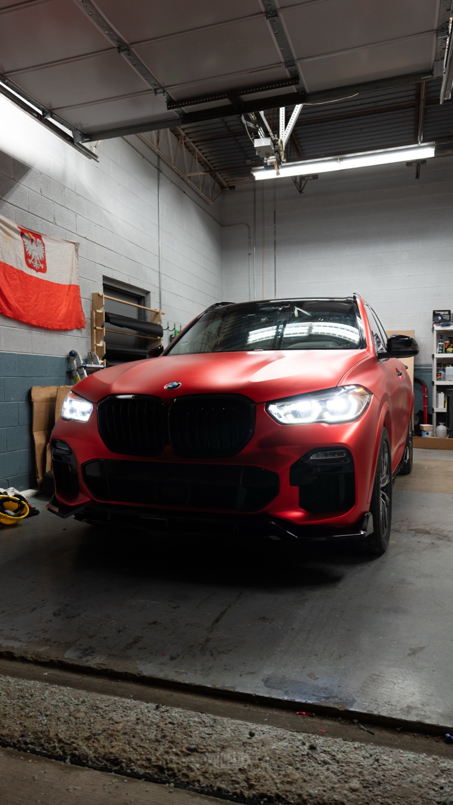 BMW X5 satin red color change — front