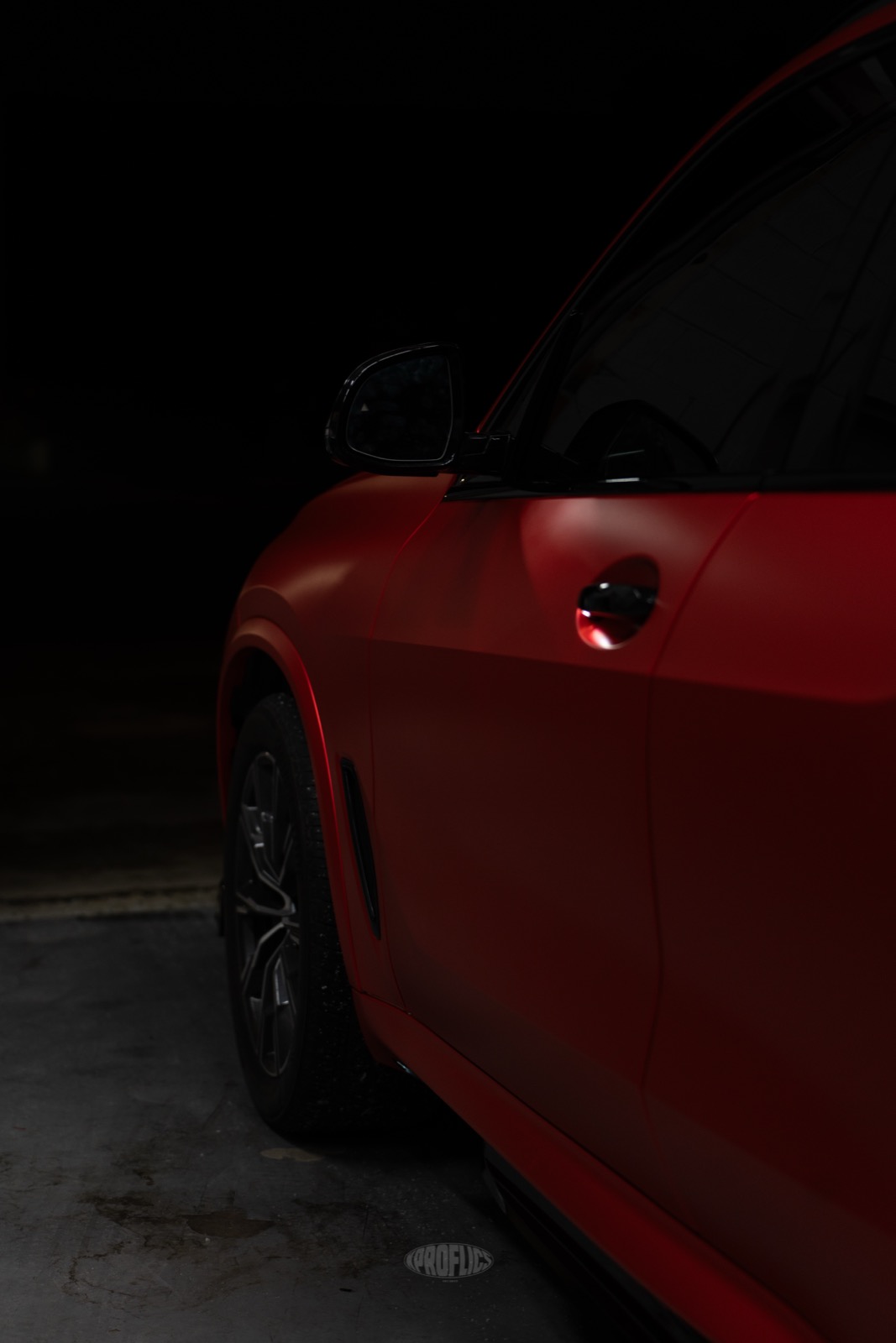 BMW X5 satin red color change — side detail