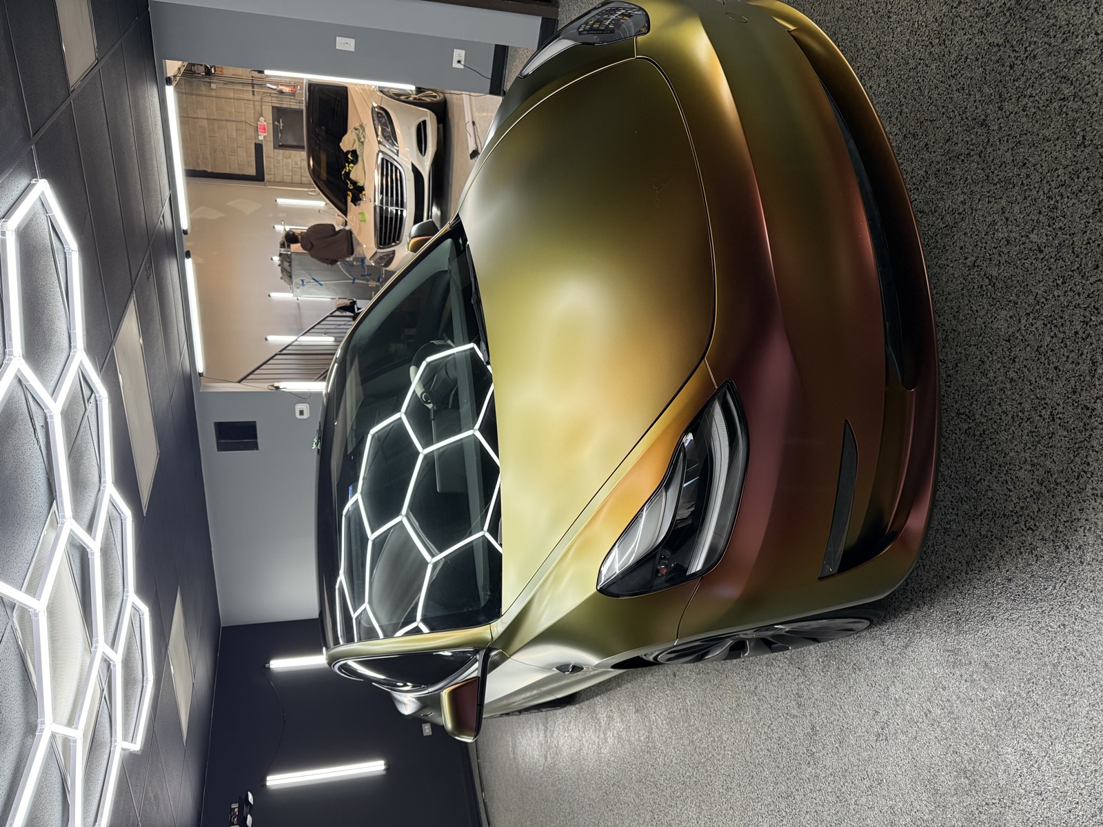 Lamborghini Huracan gold green color shift wrap