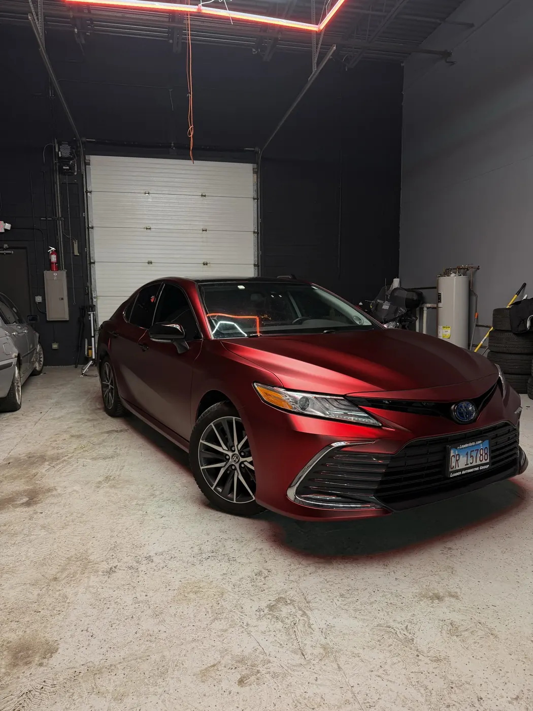 Toyota Camry red chrome wrap