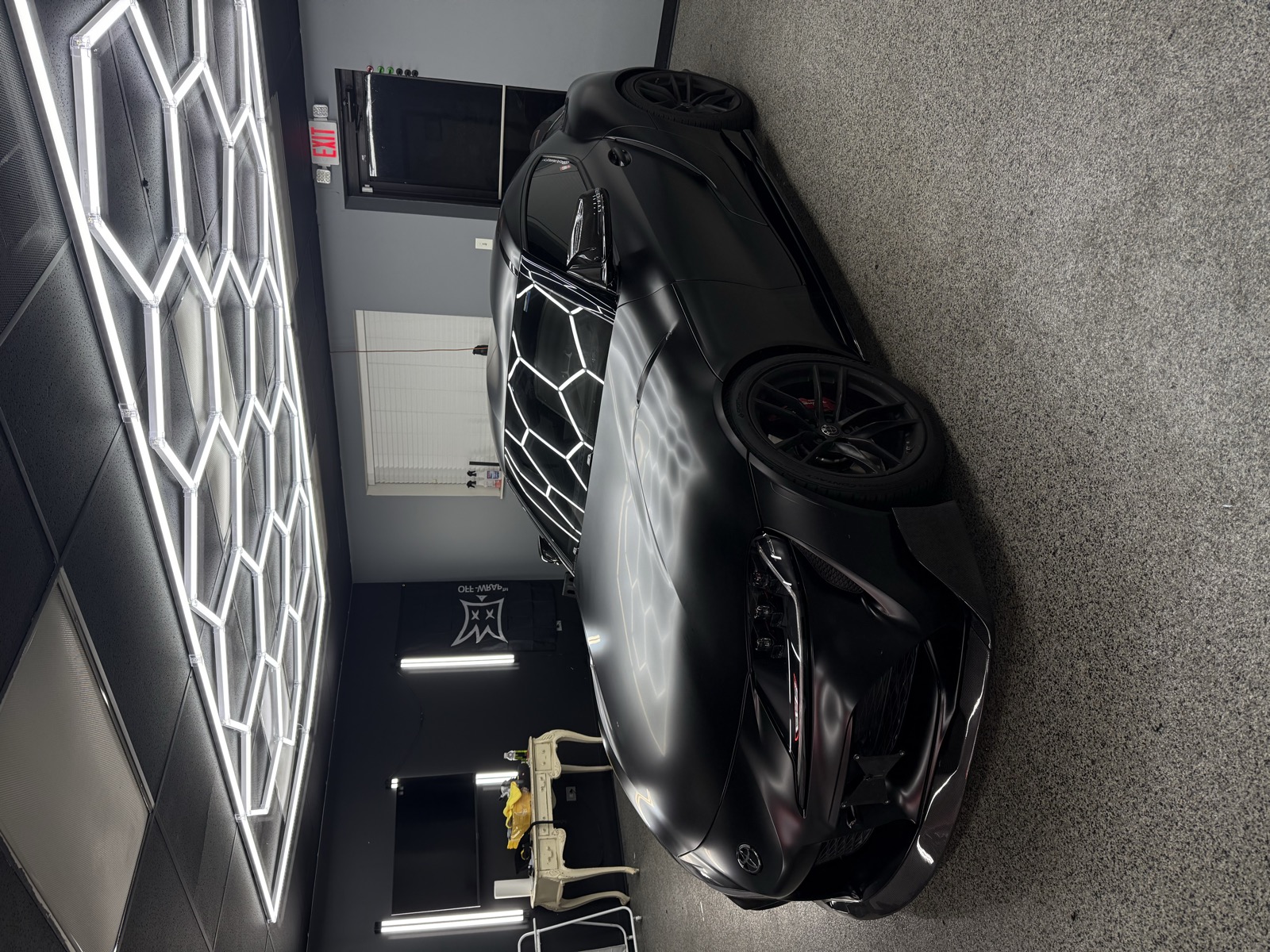 Toyota GR Supra satin black wrap — front